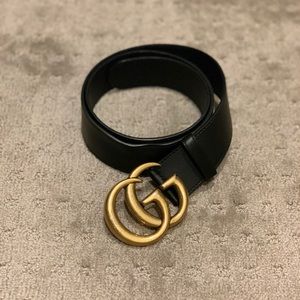 Black Gucci GG belt
